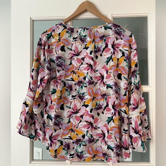 ABGBoho Floral Print Women's Blouse size Medium - Picture 2 of 7